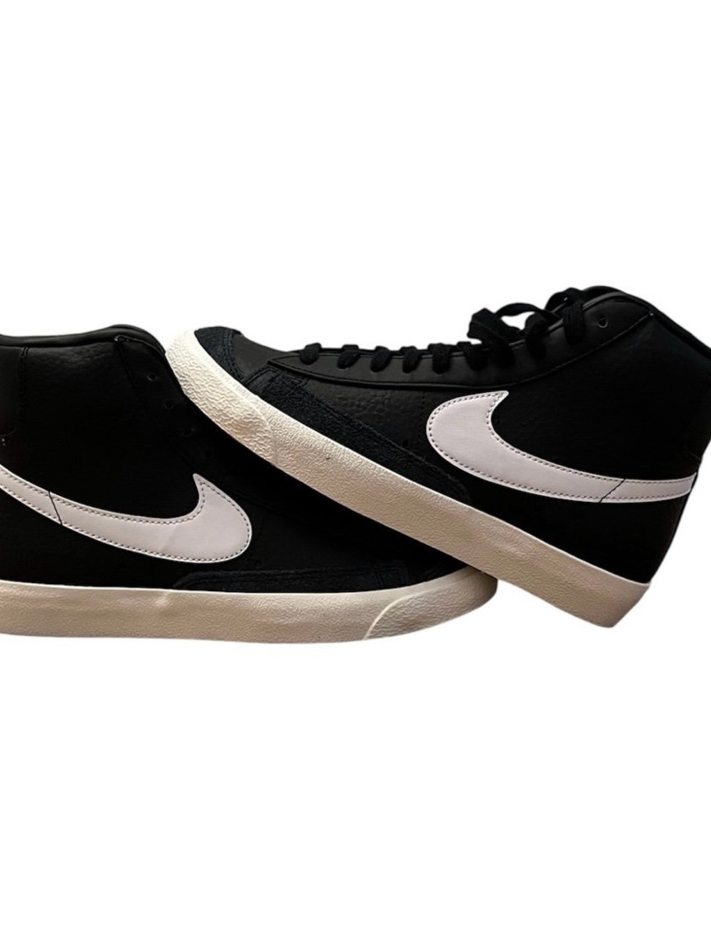 Nike Black and White Mid-Top Canvas Sneakers
